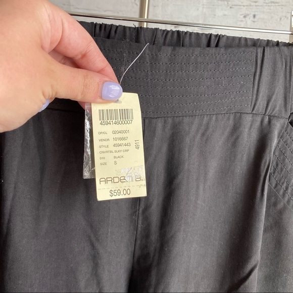 NWT Arden B Black convertible silky pants - Picture 5 of 11